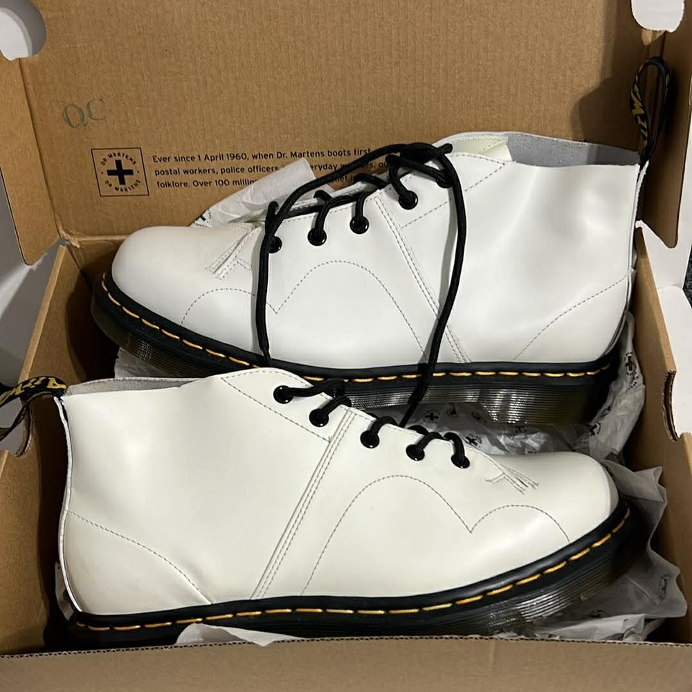 Dr. Martens White Leather Men's Shoes